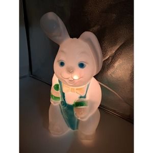Vtg Easter Bunny Light up Blow Mold by Carolina Enterprises 15" x 7" x 7"